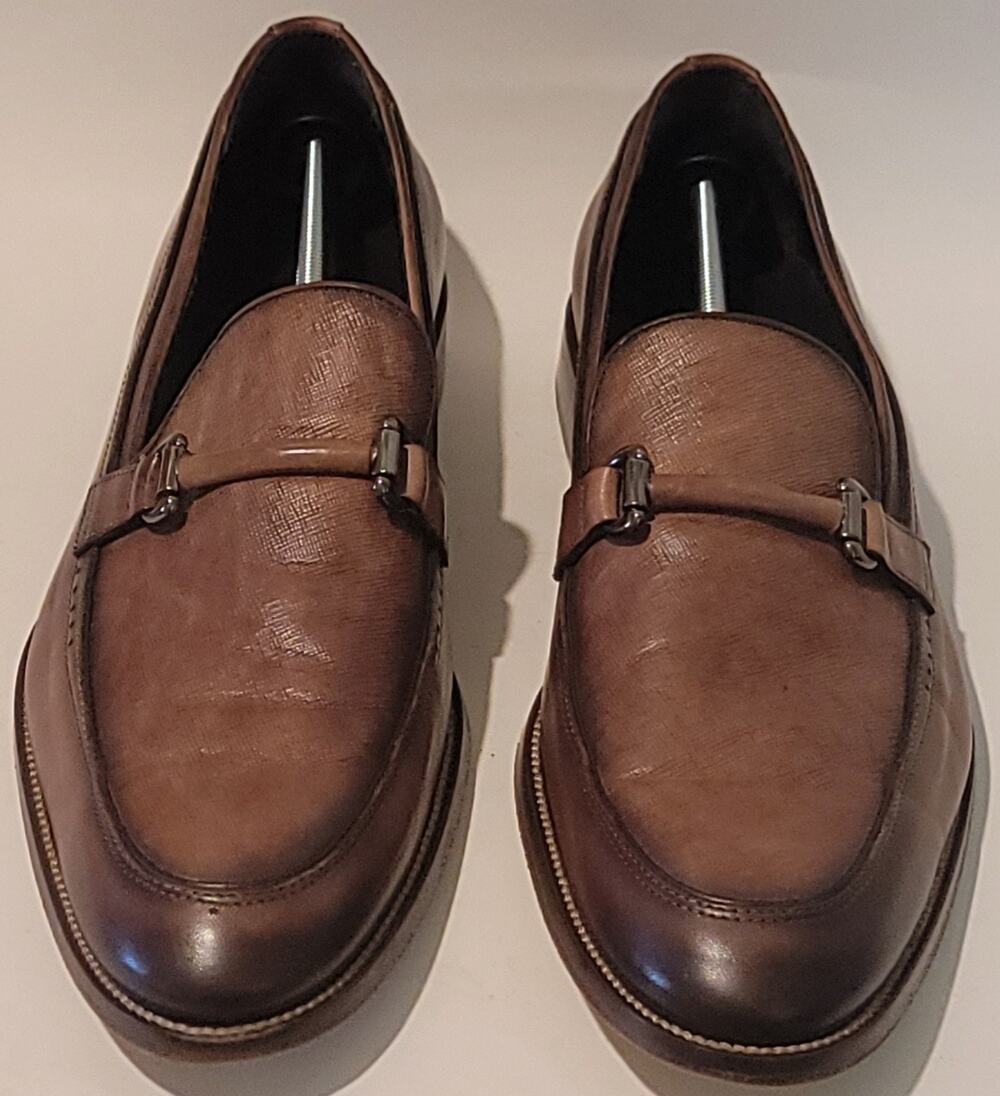 Johnston&Murphy Men’s Flynch Bit Brown Loafers Shoe Sz 13M Made In ITALY
